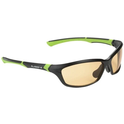 Swiss Eye Drift Sunglasses - Photochromic Orange Smoke Lens / Matt Black Green Frame -Outdoor Series Store 12072 1 1