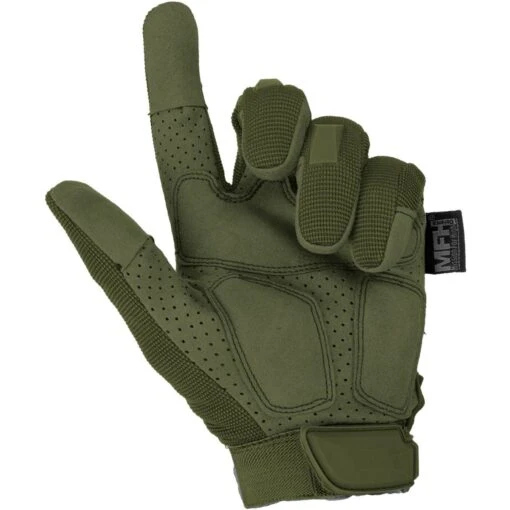 MFH Action Tactical Gloves OD Green -Outdoor Series Store 15843B mfh action tactical gloves od green 4 1