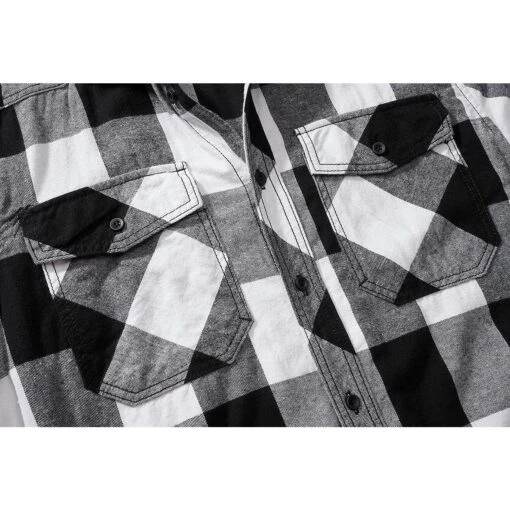 Brandit Half Sleeve Check Shirt White/Black -Outdoor Series Store 4032 46 Brandit Half Sleeve Check Shirt WhiteBlack 03