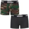 Brandit Boxer Shorts Logo 2 Pack Woodland / Black -Outdoor Series Store 4501 brandit boxershorts logo woodland black 001