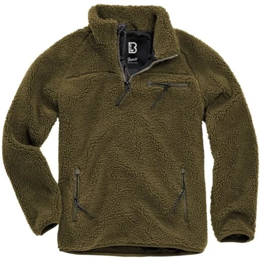 Brandit Teddyfleece Troyer Olive -Outdoor Series Store 5022 1 BRANDIT TEDDYFLEECE TROYER OLIVE 001 3