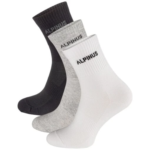 Alpinus Alpamayo 3-Pack Socks Black-Grey-White -Outdoor Series Store Alpinus Alpamayo 3 Pack Socks Black Grey White 1