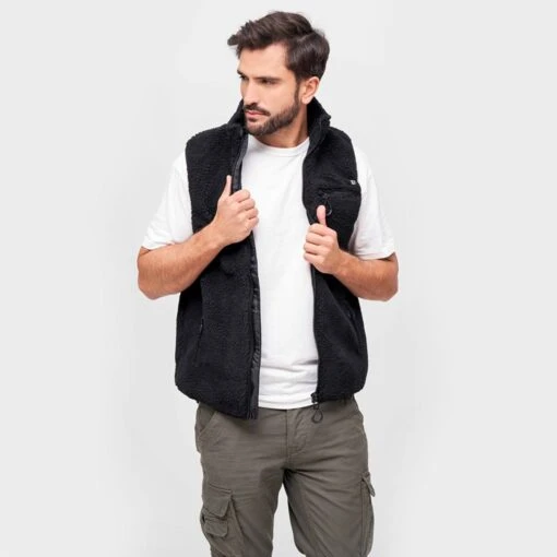 Brandit Teddyfleece Worker Vest Black -Outdoor Series Store Brandit Teddyfleece Worker Vest