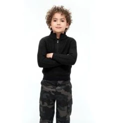 Brandit Kids Marine Pullover Troyer Black -Outdoor Series Store BranditKidsMarinePulloverTroyerBlack 3 1200x1200