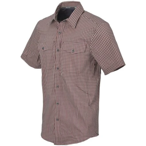 Helikon Covert Concealed Carry Short Sleeve Shirt Dirt Red Checkered -Outdoor Series Store