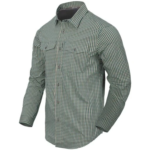 Helikon Covert Concealed Carry Shirt Savage Green Checkered -Outdoor Series Store HelikonCovertConcealedCarryShirtSavageGreenCheckered1