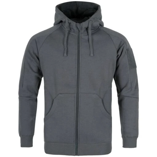 Helikon Urban Tactical Hoodie Lite Full Zip Grey -Outdoor Series Store Helikon Urban Tactical Hoodie Grey Front 01