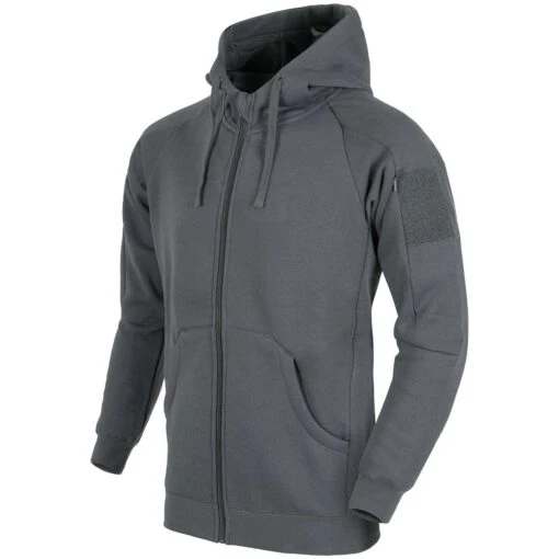 Helikon Urban Tactical Hoodie Lite Full Zip Grey -Outdoor Series Store Helikon Urban Tactical Hoodie Grey Side 01