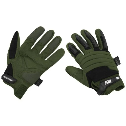 MFH Multipurpose Operation Gloves Olive / Black -Outdoor Series Store MFH 15770 MultipurposeOperationGlovesblack olive01