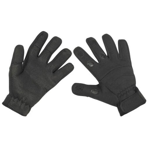 MFH Combat Neoprene Gloves Black -Outdoor Series Store MFH 15873A Combat Neoprene Gloves Black1