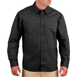 Propper Men's HLX Shirt Long Sleeve Black -Outdoor Series Store Propper HLX Shirt LS Black 3 1001x1001