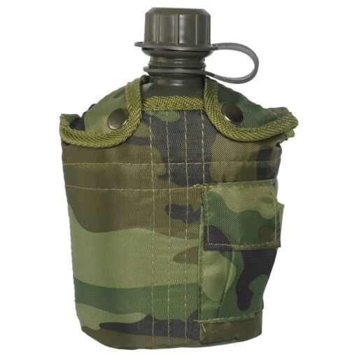 Mil-Tec Canteen With Cover 1 Litre Woodland -Outdoor Series Store USFeldflasche1LTRWL 1