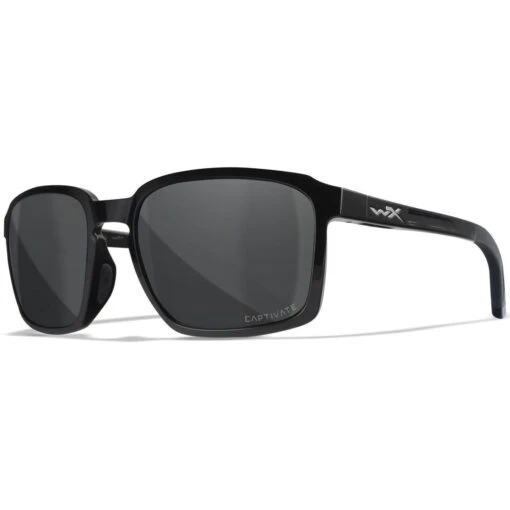 Wiley X WX Alfa Glasses - Captivate Polarized Grey Lenses / Gloss Black Frame -Outdoor Series Store Wiley X WX Alfa