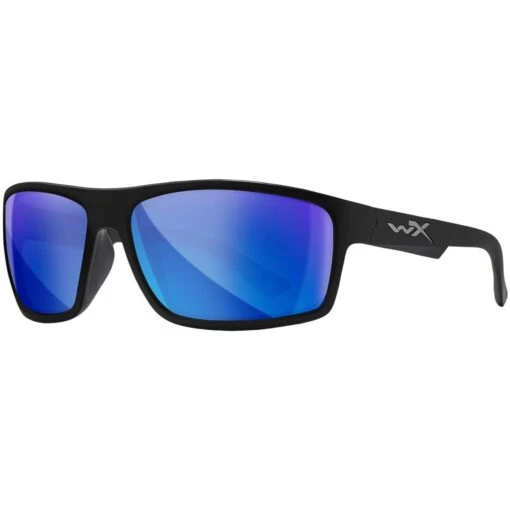 Wiley X WX Peak Glasses - Polarized Blue Mirror Lenses / Matte Black Frame -Outdoor Series Store Wiley X WX Peak