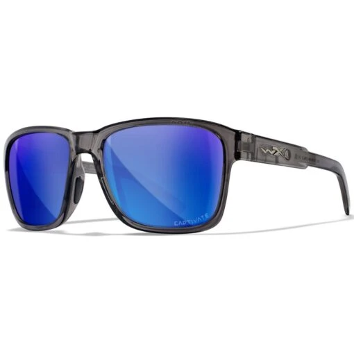 Wiley X WX Trek Glasses - Captivate Polarized Blue Mirror Lenses / Gloss Crystal Dark Grey Frame -Outdoor Series Store Wiley X WX Trek