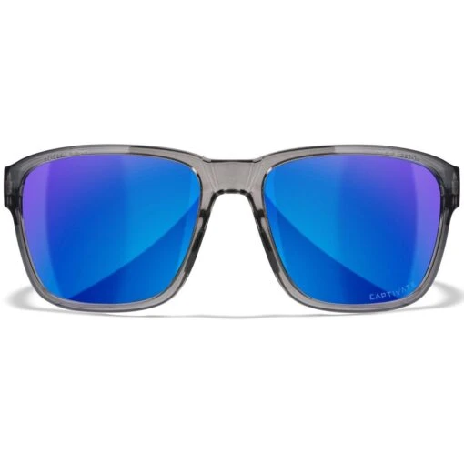 Wiley X WX Trek Glasses - Captivate Polarized Blue Mirror Lenses / Gloss Crystal Dark Grey Frame -Outdoor Series Store Wiley X WX Trek