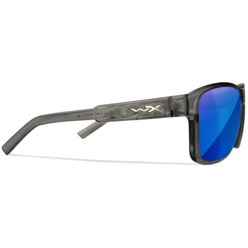 Wiley X WX Trek Glasses - Captivate Polarized Blue Mirror Lenses / Gloss Crystal Dark Grey Frame -Outdoor Series Store Wiley X WX Trek