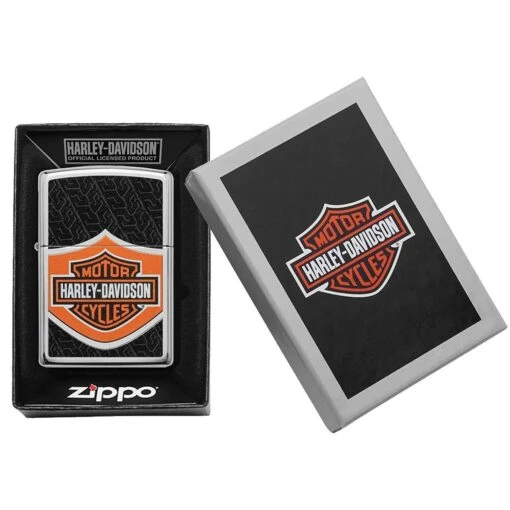 Zippo Harley Davidson Lighter High Polish Chrome -Outdoor Series Store Z60004741 Zippo Harley Davidson High Polish Chrome 03