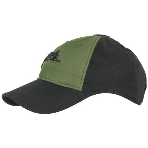 Helikon Logo Cap Polycotton Ripstop Black / Olive Green -Outdoor Series Store helikon logo cap black olive green 001