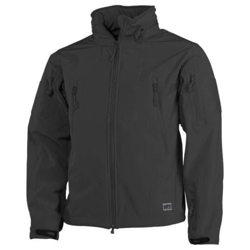 MFH Scorpion Soft Shell Jacket Black -Outdoor Series Store mfh security soft shell black 001