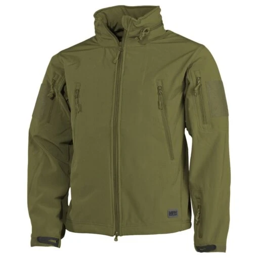 MFH Scorpion Soft Shell Jacket OD Green -Outdoor Series Store mfh security soft shell odgreen 001