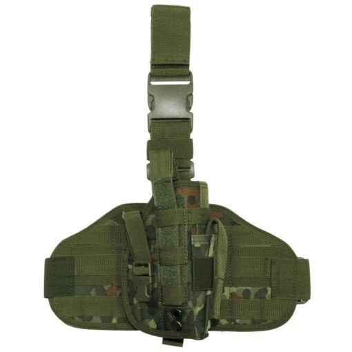 MFH Tactical Leg Holster MOLLE Flecktarn -Outdoor Series Store mil tec tactical leg holster molle fleck amaz 1