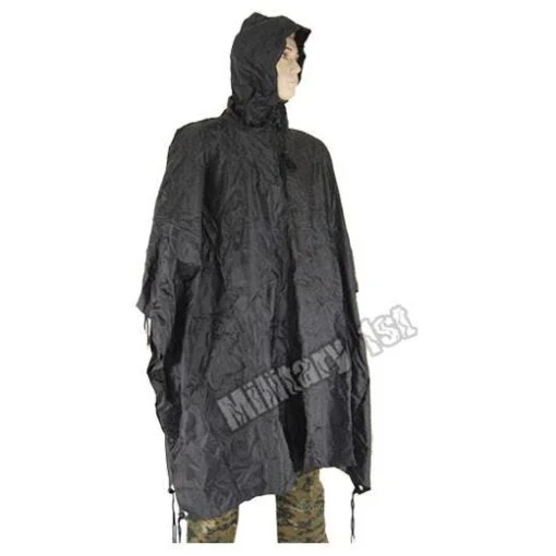 Waterproof Poncho Ripstop Black -Outdoor Series Store poncho black 1 1