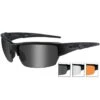 Wiley X WX Saint Glasses - Smoke + Clear + Light Rust Lens / Matte Black Frame -Outdoor Series Store wileyX WX SAINT CHSAI06 ALL 1